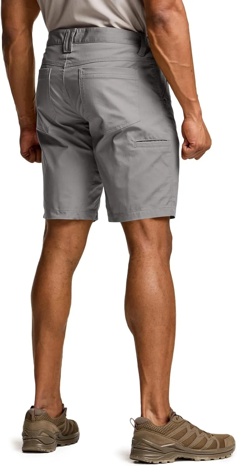 CQR Men's Flex Casual Cargo Shorts, Lightweight Water Resistant Golf Shorts, Stretch Tactical Work Shorts with Multi-Pocket