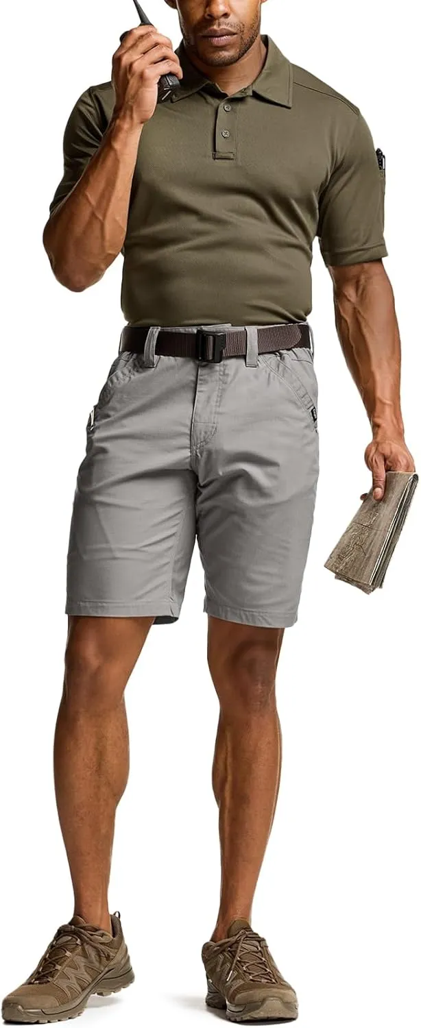 CQR Men's Flex Casual Cargo Shorts, Lightweight Water Resistant Golf Shorts, Stretch Tactical Work Shorts with Multi-Pocket