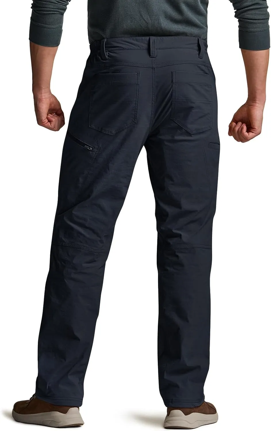 CQR Men's Winter Fleece Lined Pants, Water-Resistant Outdoor Stretch Work Pants, Windproof Casual Pants with Pockets