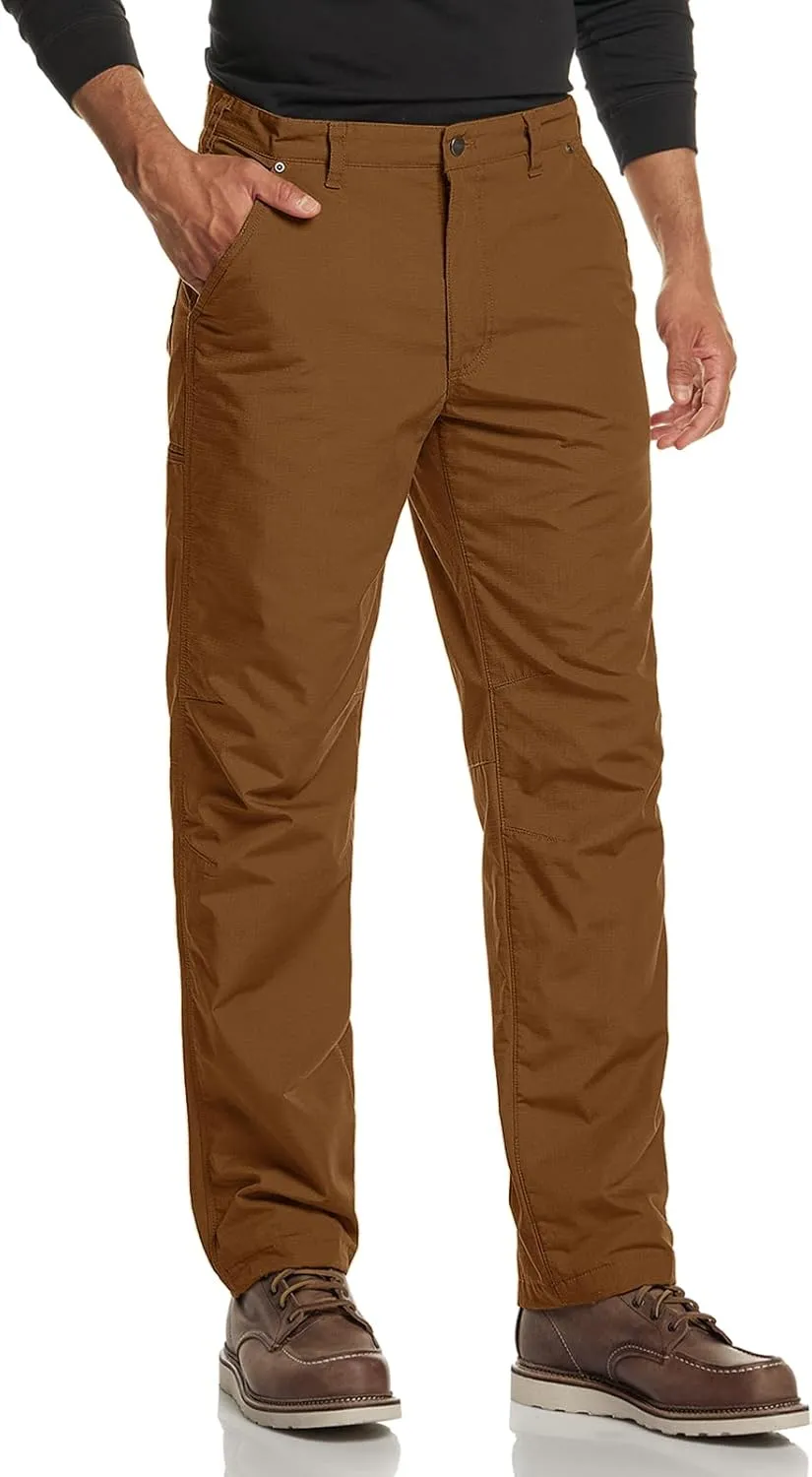 CQR Men's Winter Fleece Lined Pants, Water-Resistant Outdoor Stretch Work Pants, Windproof Casual Pants with Pockets
