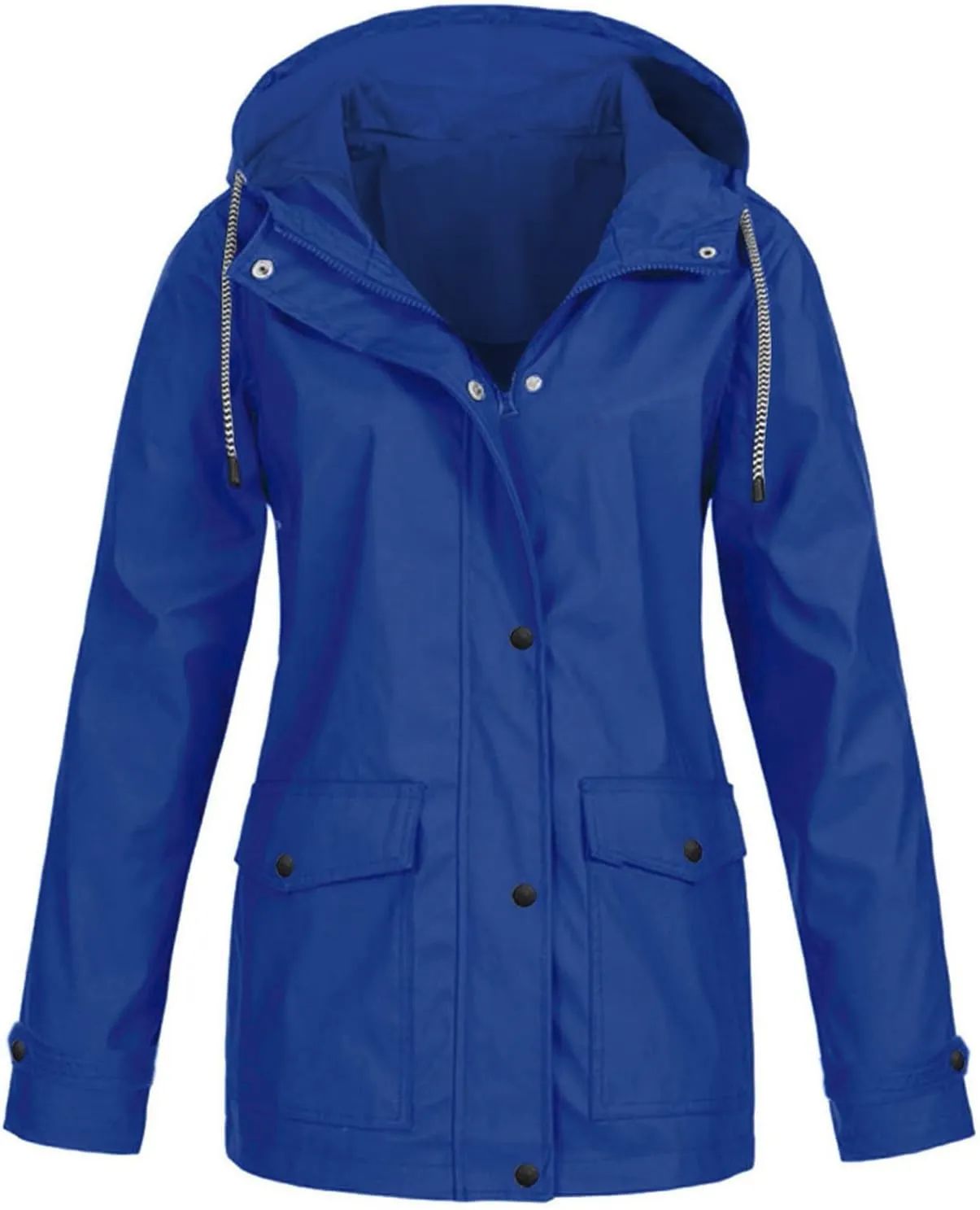 CRNTCEM Women's Outdoor Waterproof Jacket Lightweight Hooded Hiking Climbing Rain Jackets Active Outdoor Windbreaker Raincoat