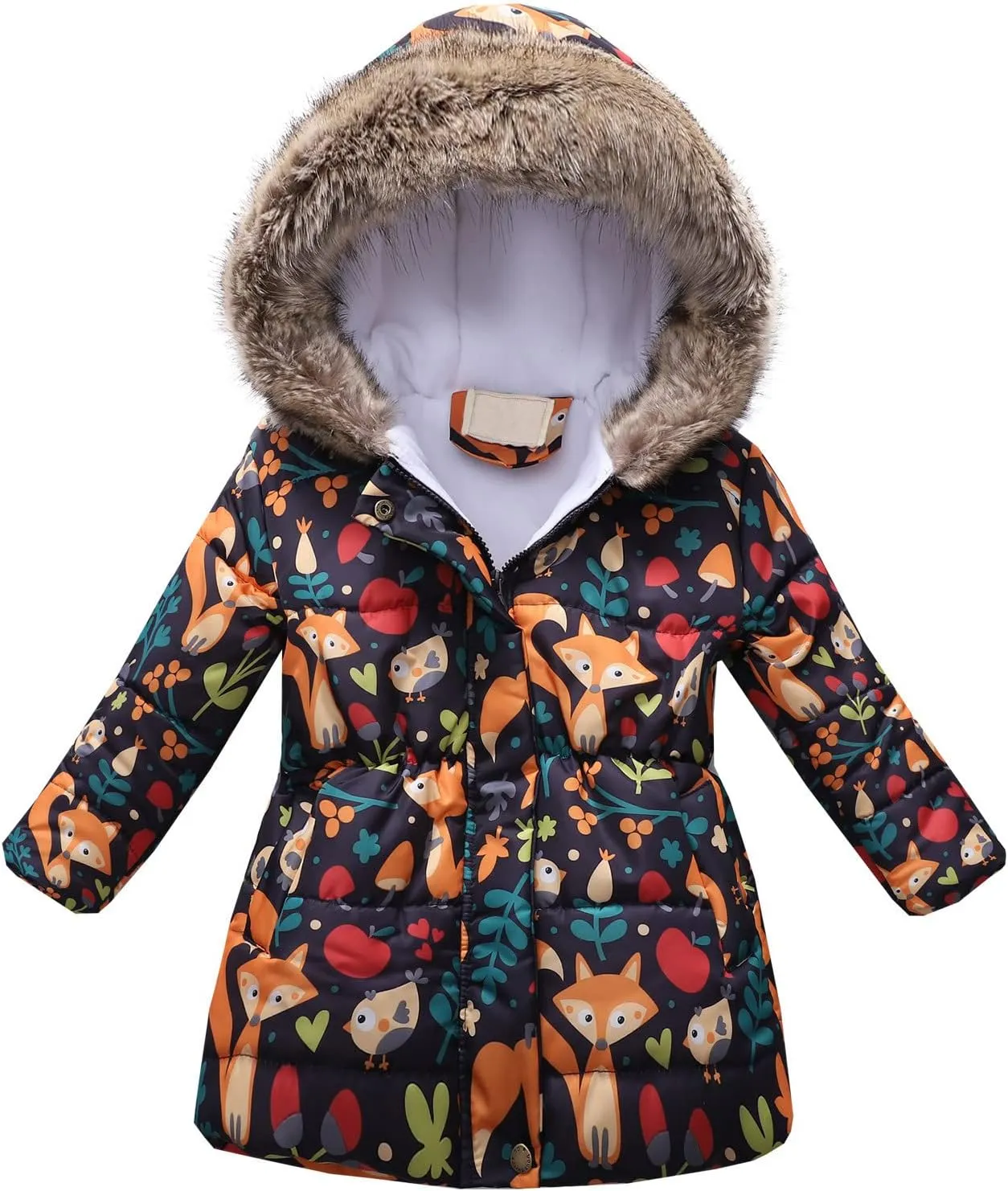 Cute Winter Warm Jacket Toddler Kids Thick Girls Hooded Windproof Outwear Coat Girls Kids Winter Jacket