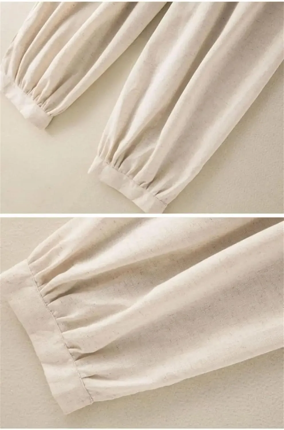 Dcvmvmn Women's High Waist Harem Pants Loose Casual Elastic Lace-Up Ankle-Length Trousers with Drawstring