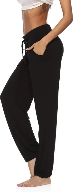 DIBAOLONG Womens Yoga Pants Wide Leg Comfy Drawstring Loose Straight Lounge Running Workout Legging