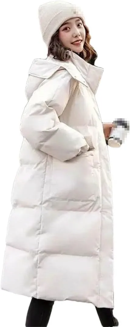 Down Padded Jacket Women's Winter Clothing Style Loose Cotton-Padded Coat Mid-Length Padded Jacket Bread Coat