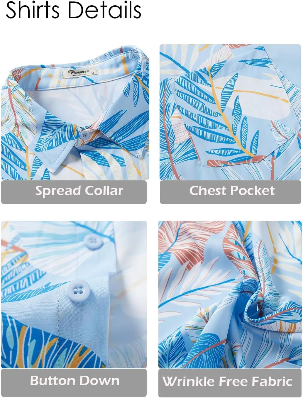 EISHOPEER Men's Flower Shirt Hawaiian Sets Casual Button Down Short Sleeve Shirt and Solid Quick Dry Beach Shorts S-3XL