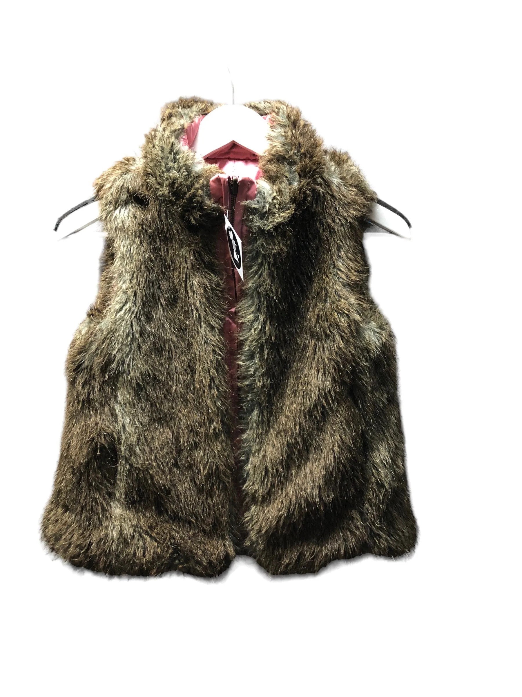 Embellished Shiba Inu faux fur vest