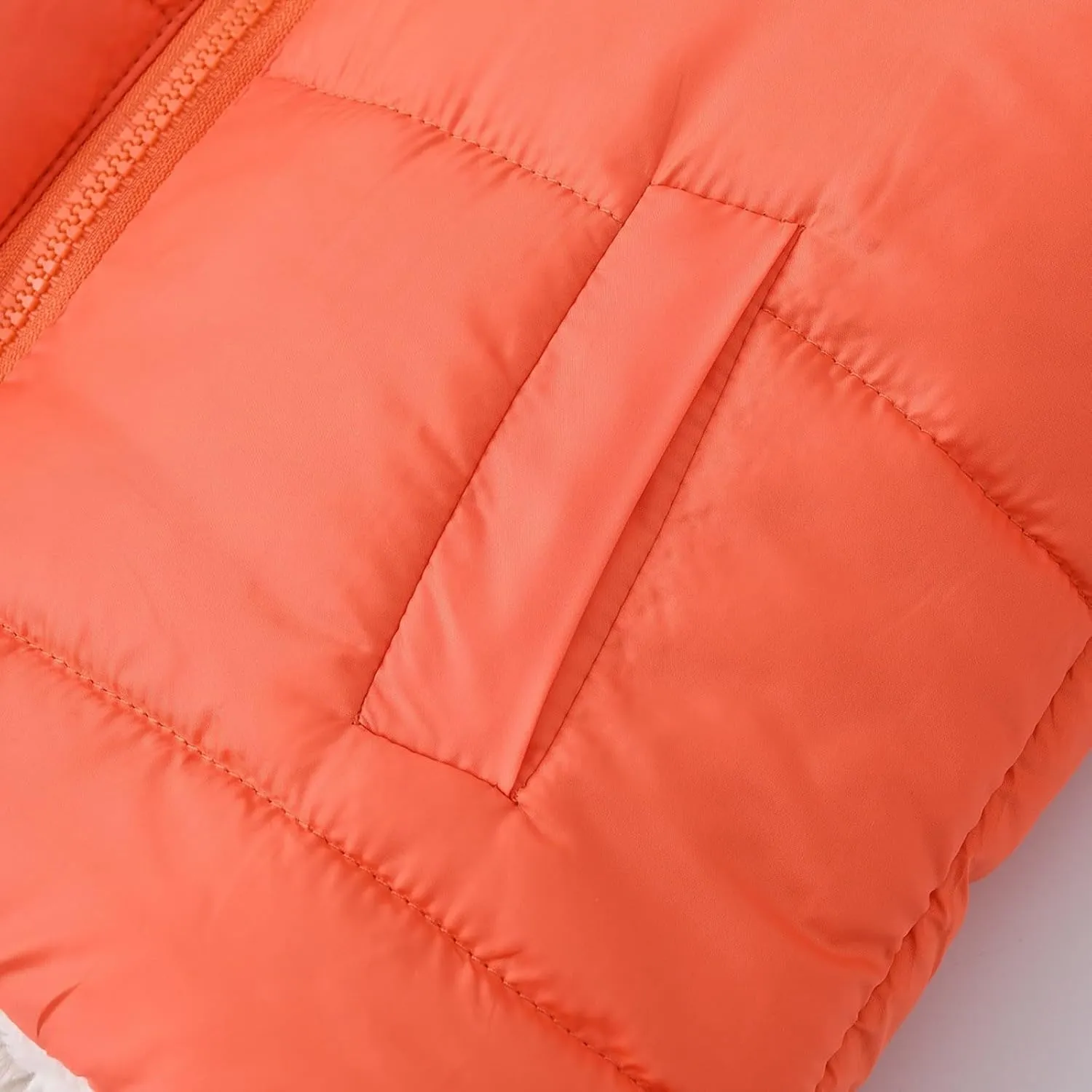 EnJoCho Boys And Girls Middle Children Solid Color Ears Cute Pocket Short Cotton Padded Children's Coat Girls