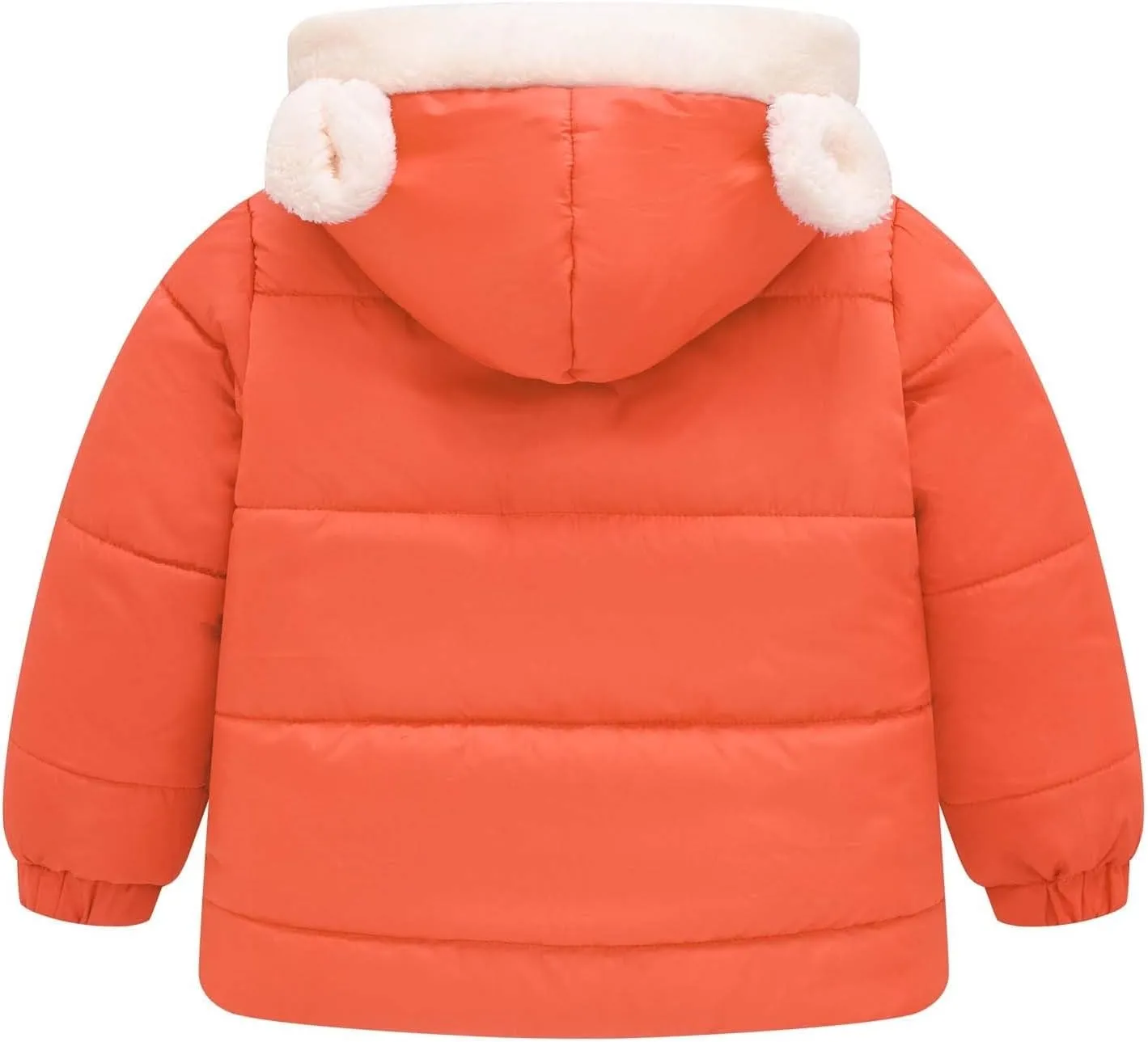 EnJoCho Boys And Girls Middle Children Solid Color Ears Cute Pocket Short Cotton Padded Children's Coat Girls