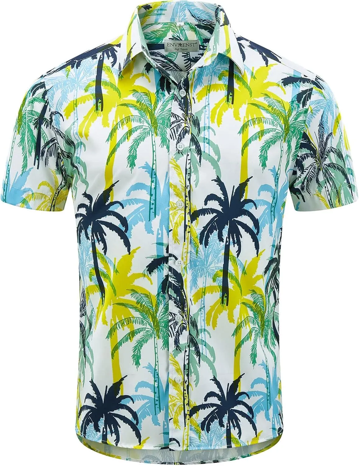 ENVMENST Hawaiian Shirt for Men Short Sleeve Beach Printed Summer Button Down Aloha Shirt(S-3XL)