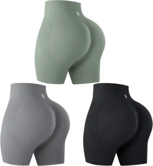 Evercute Women's Butt Lifting Shorts Pack Workout Sets Booty Shorts High Waist Gym Shorts Seamless Exercise Fitness Yoga