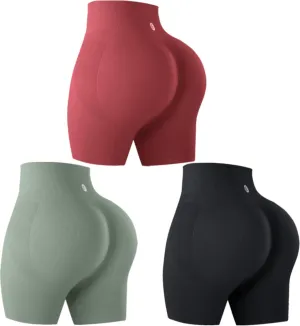 Evercute Women's Butt Lifting Shorts Pack Workout Sets Booty Shorts High Waist Gym Shorts Seamless Exercise Fitness Yoga