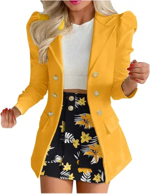 Fashion Business Casual Outfits for Ladies Solid Suits 3 Piece Set Slim Cardigan Blazer Jacket Matching Short Skirts