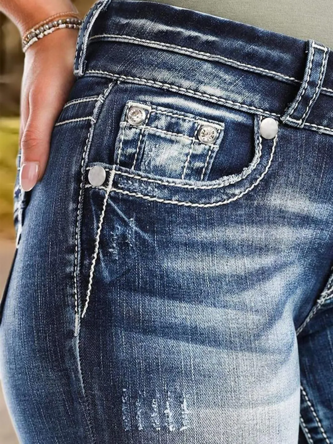 Flamingals Women's Jean Shorts Ripped Denim Shorts Mid Waist Casual Stretchy Shorts