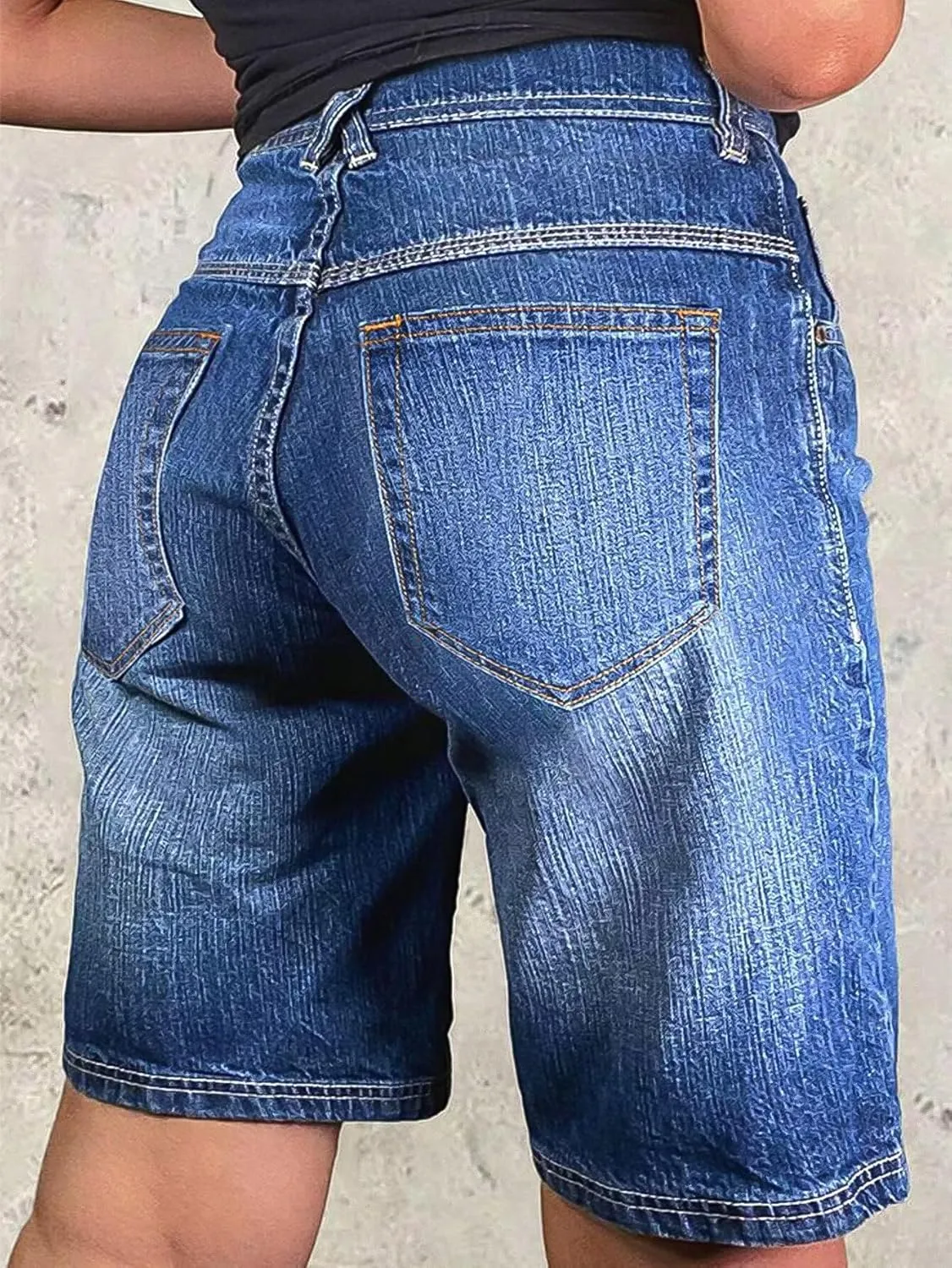Flamingals Women's Raw Hem High Waist Bermuda Shorts Casual Summer Shorts