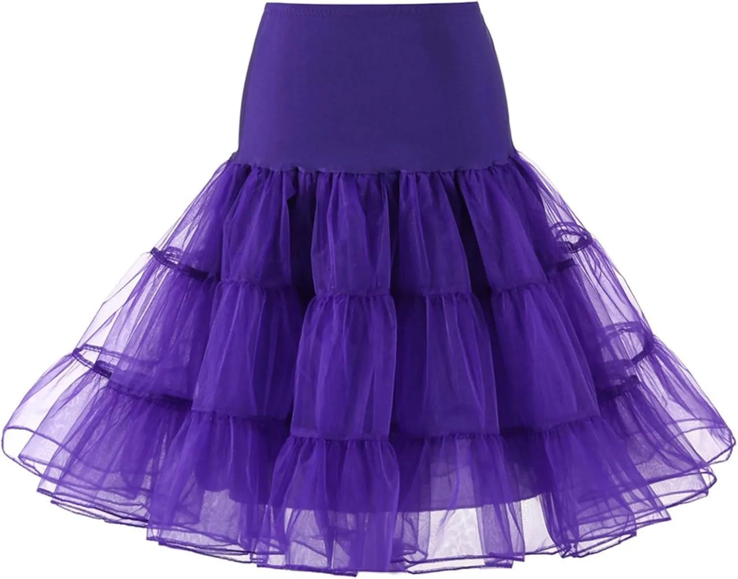 FlekmanArt Women's Petticoat Skirt Adult Puffy Tutu Skirt Tulle Midi Knee Length Skirt Underskirt Underskirts for Cosplay