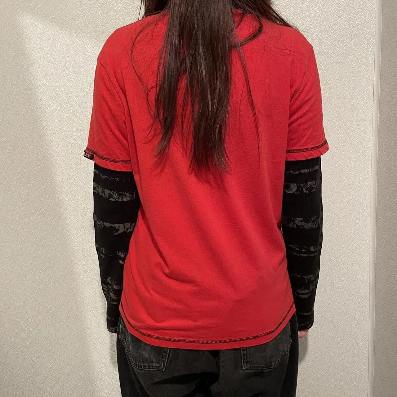 Goth Shirt Gothic Shirt Fake Two-Piece Alternative Clothing Goth Long Sleeve Top Grunge Clothes