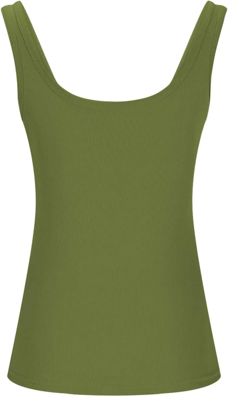 Gym Tops for Women Sleeveless Workout Shirts Ribbed Tank Tops Plus Size Yoga Tops Casual Basic Tees Summer Camisoles
