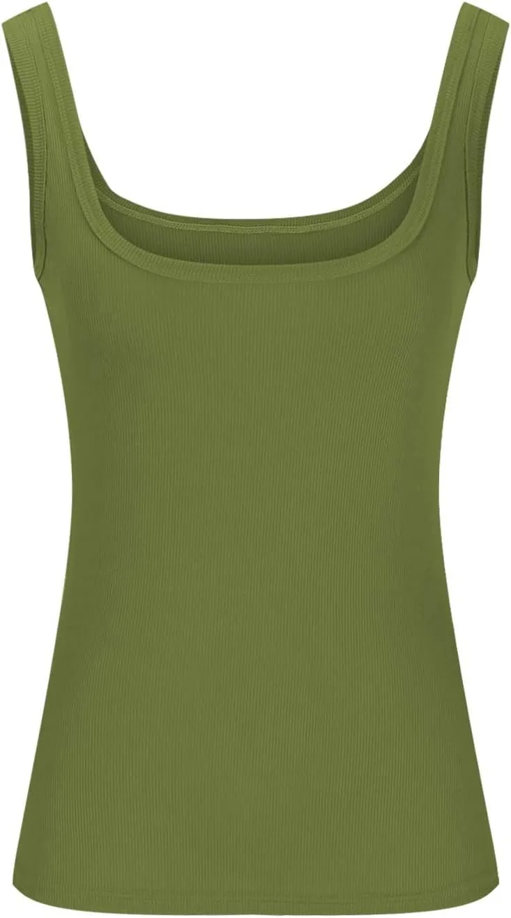 Gym Tops for Women Sleeveless Workout Shirts Ribbed Tank Tops Plus Size Yoga Tops Casual Basic Tees Summer Camisoles