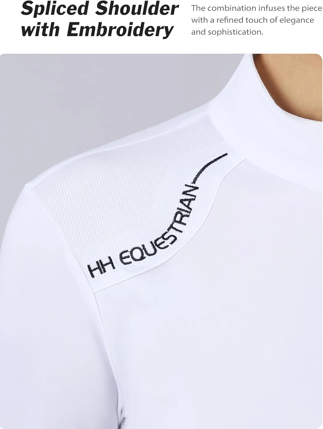 Harrison Howard Women's Horse Riding Shirt Equestrian Show Shirt Horseback Riding Shirts for Women Spliced Shoulder