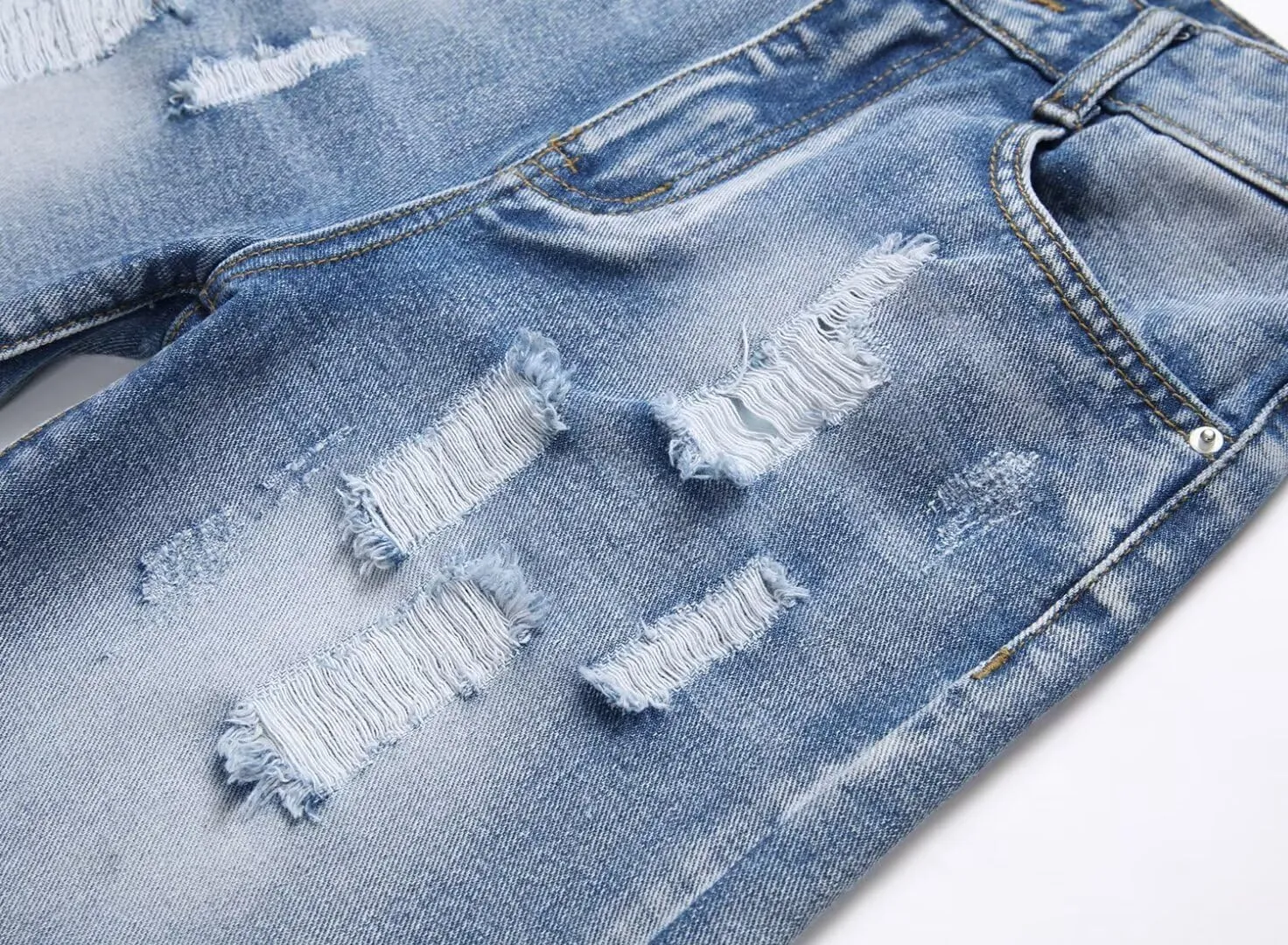 HENGAO Boys Ripped Denim Shorts Distressed Frayed Jean Shorts