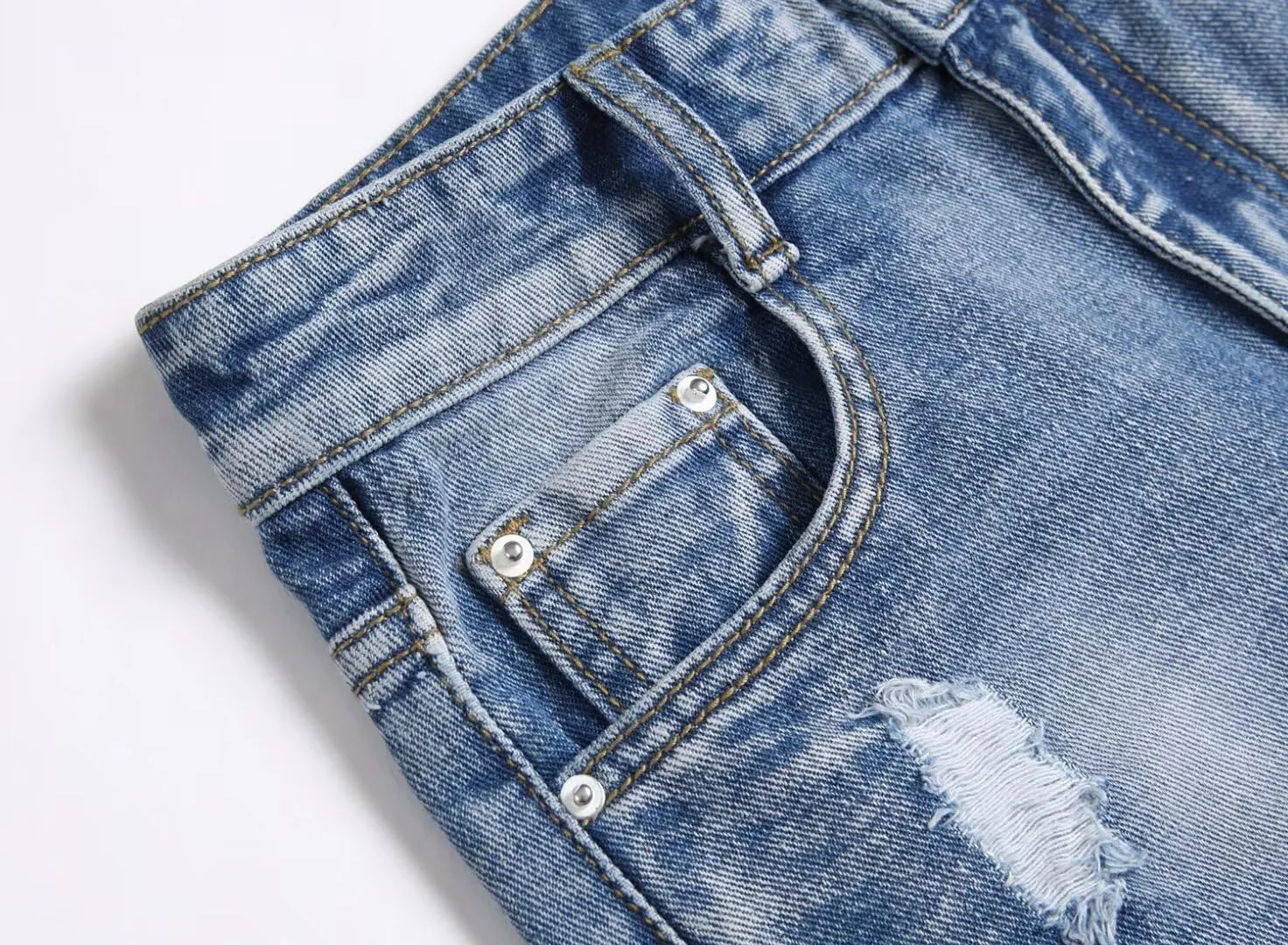 HENGAO Boys Ripped Denim Shorts Distressed Frayed Jean Shorts
