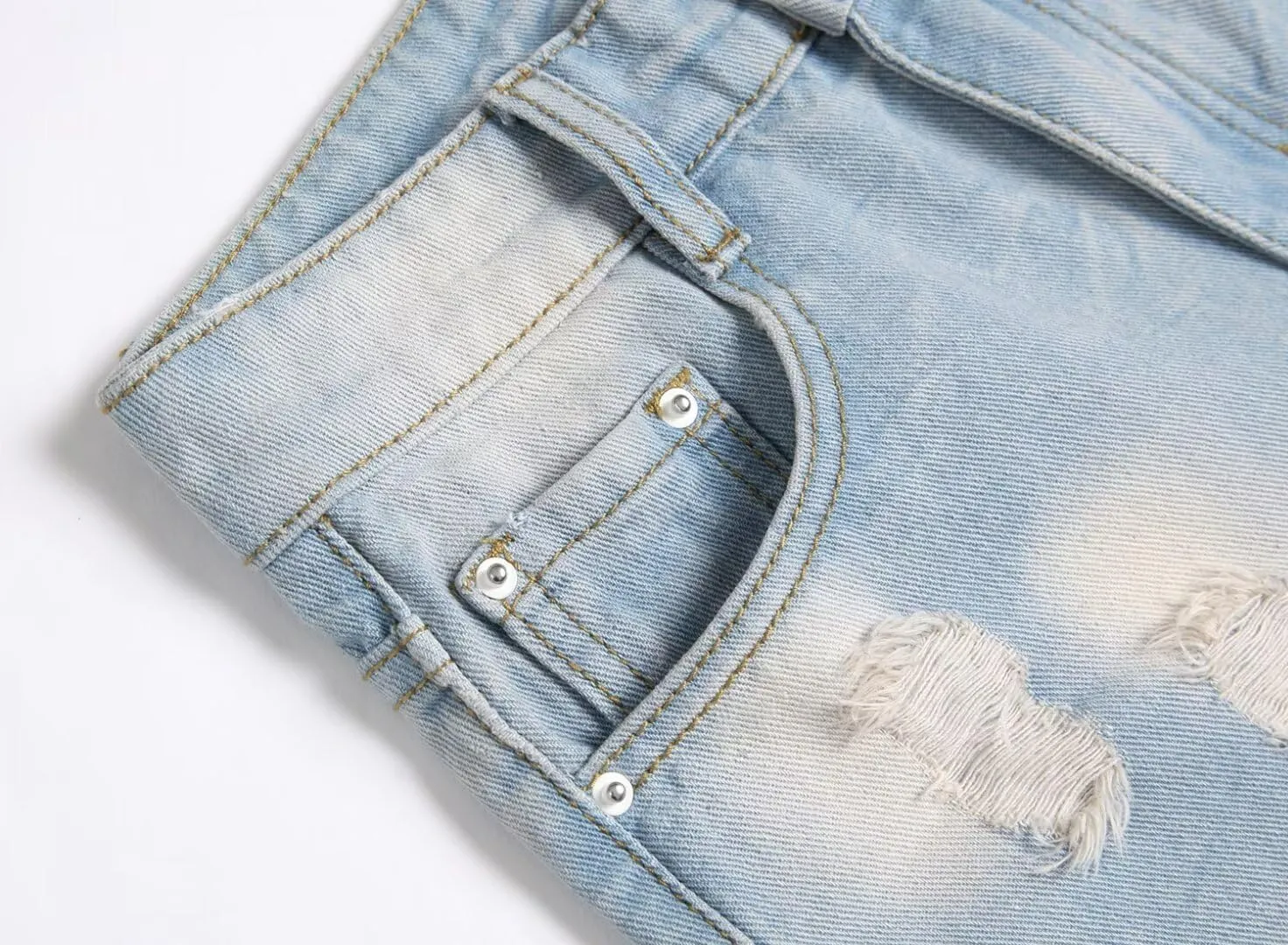 HENGAO Boys Ripped Denim Shorts Distressed Frayed Jean Shorts