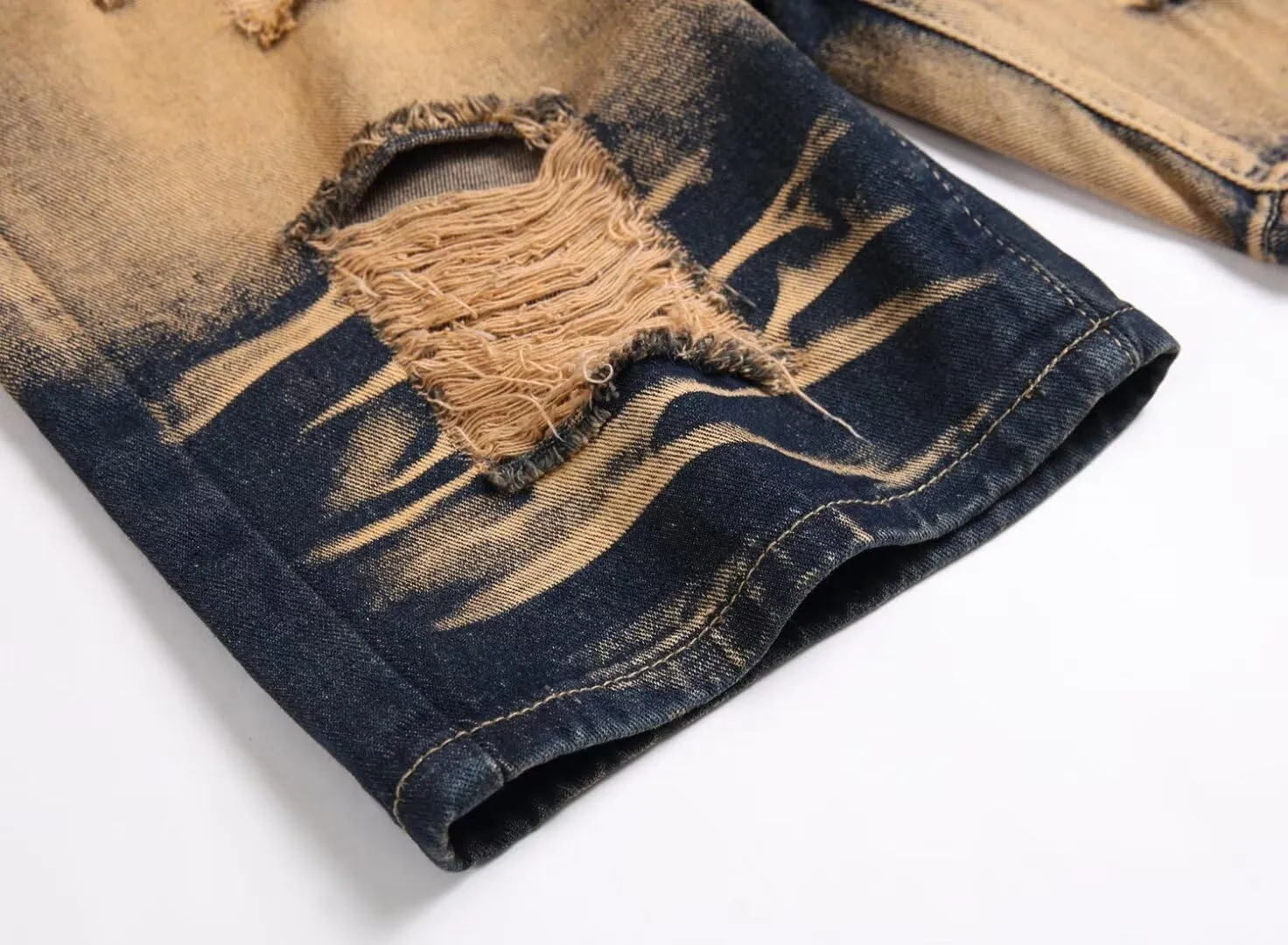 HENGAO Boys Ripped Denim Shorts Distressed Frayed Jean Shorts