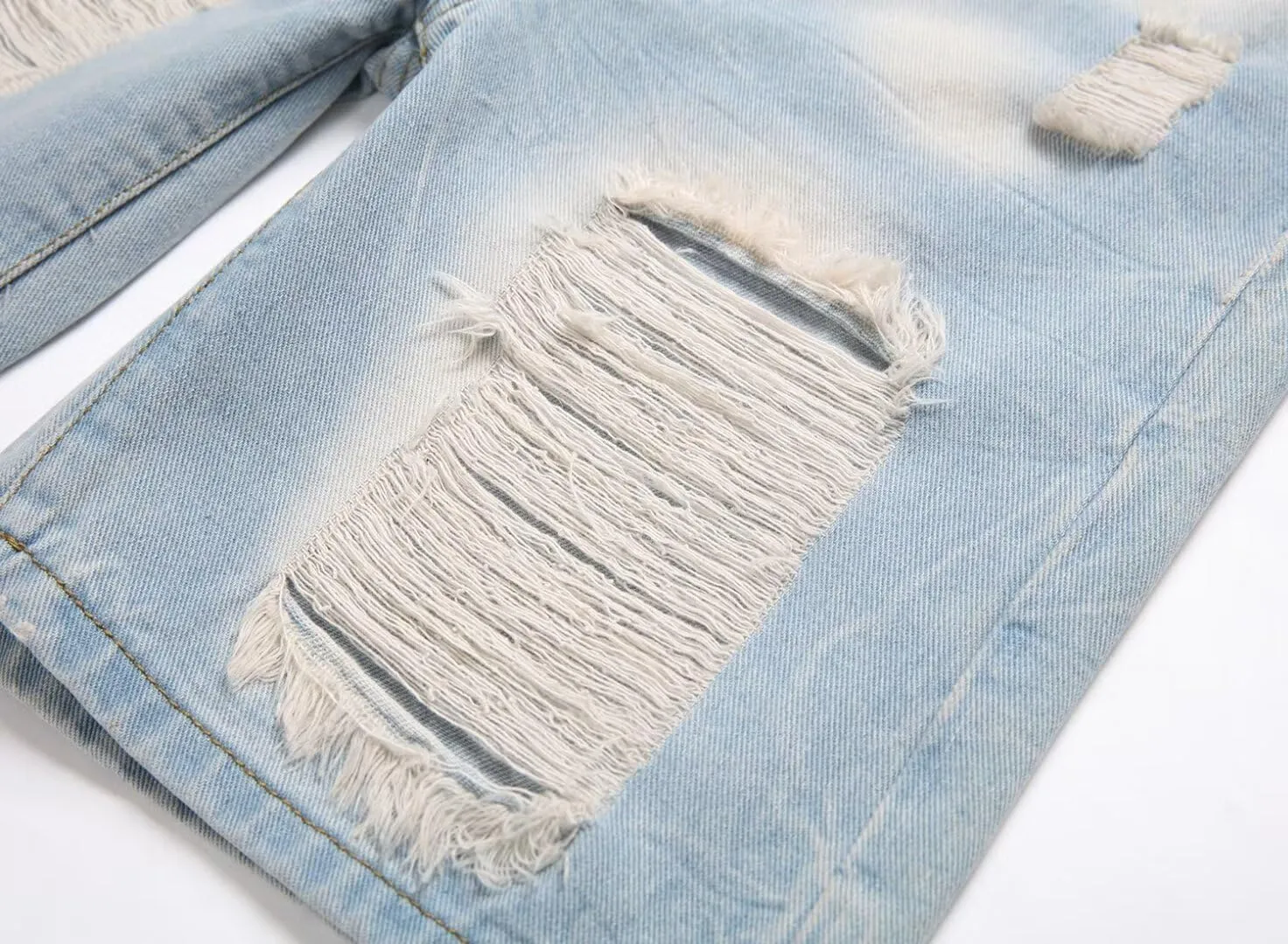 HENGAO Boys Ripped Denim Shorts Distressed Frayed Jean Shorts