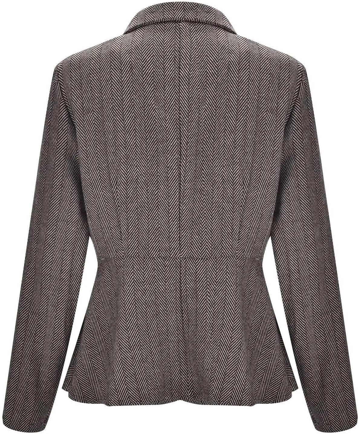 HGps8w Women's Dressy Casual Peplum Ruffle Hem Blazers Elegant Slim Fit Lapel Long Sleeve Work Office Suit Jackets