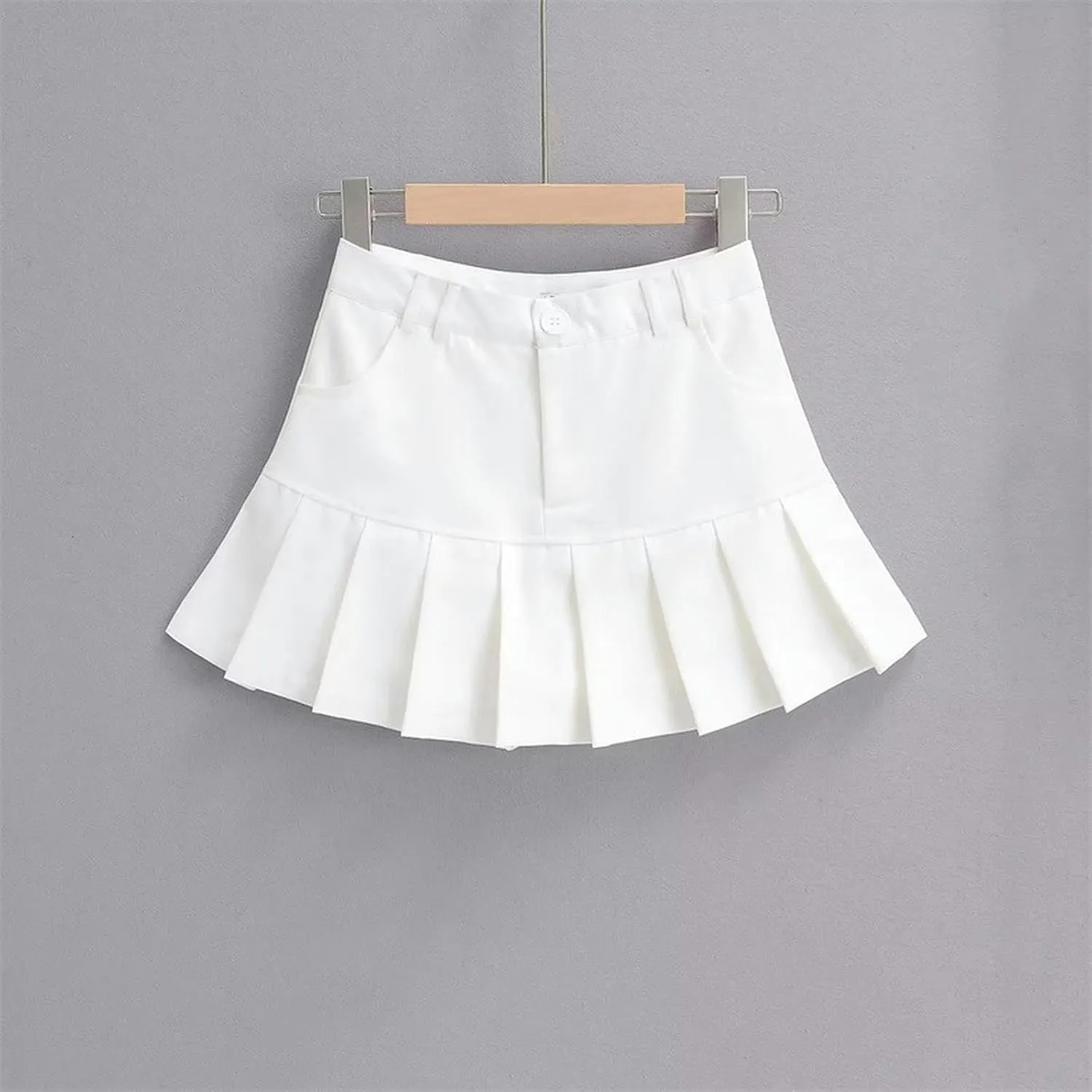 High-Waist Pleated Skirt Sweet Women's Skirt A-line Skirt-Khaki-XS