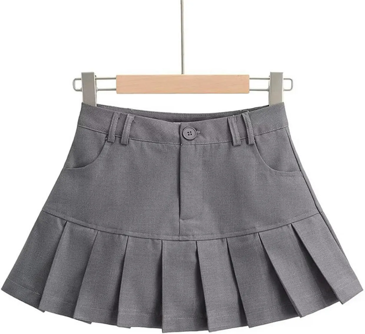 High-Waist Pleated Skirt Sweet Women's Skirt A-line Skirt-Khaki-XS