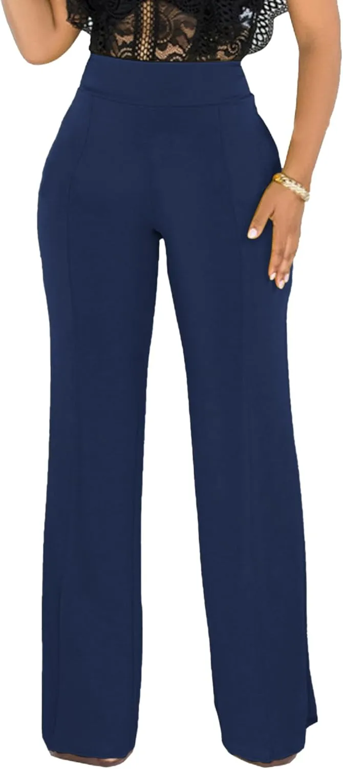 Hoefirm Work Pants for Women Business Casual Stretch Tall Straight Leg Slacks High Waisted Yoga Dress Pants