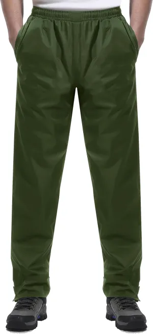 iCreek Men's Rain Pants Waterproof Over Pants Windproof Lightweight Hiking Pants Work Rain Outdoor for Golf, Fishing