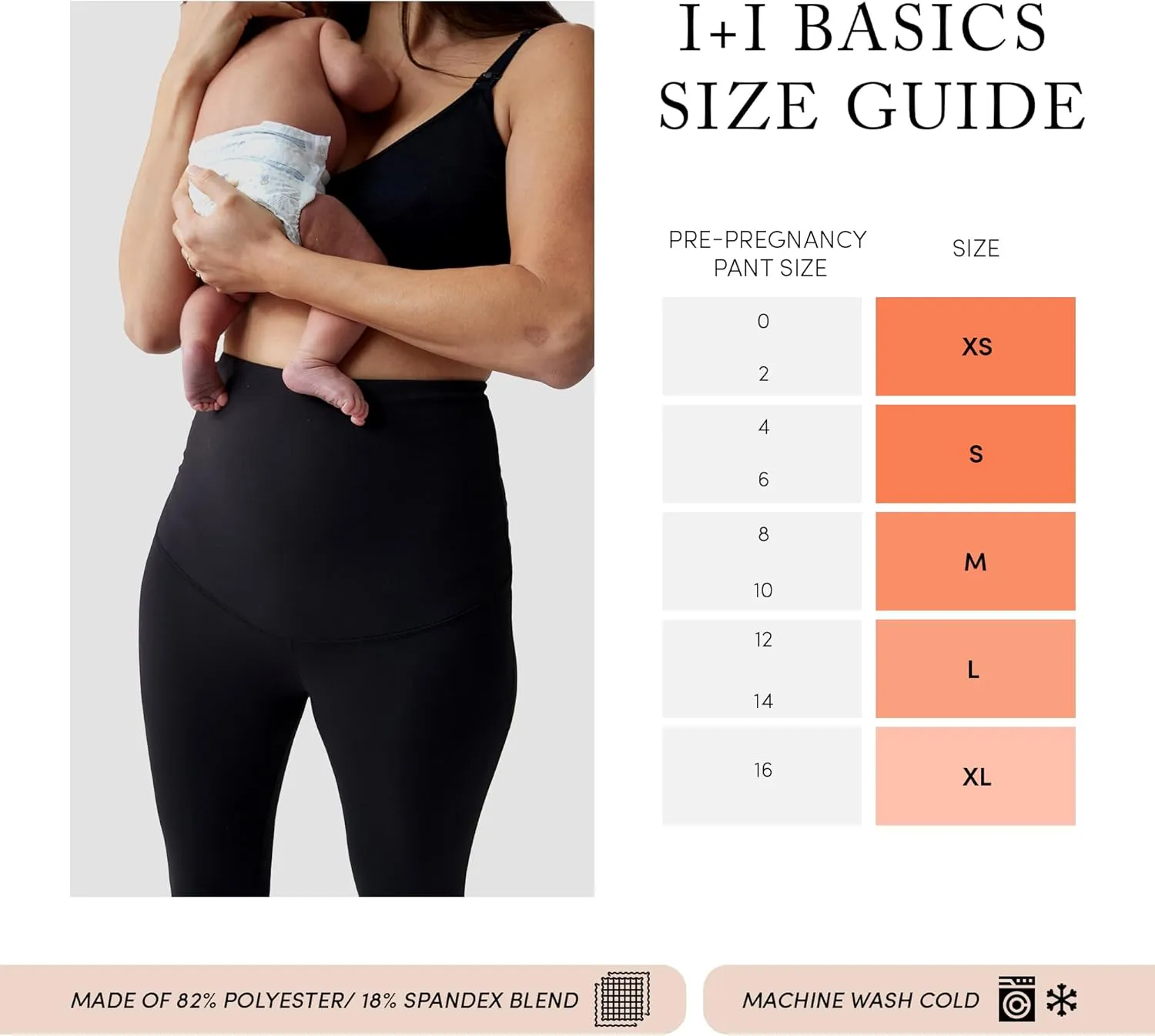 Ingrid & Isabel Basics Postpartum Active Shorts - Tummy Control Shorts for Women