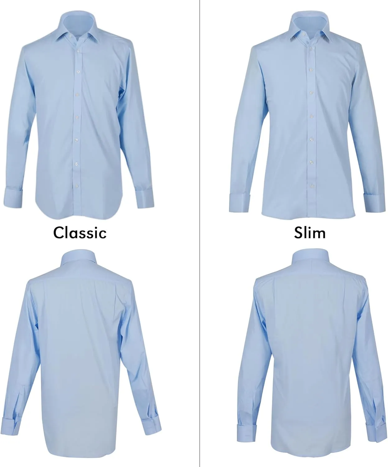 Jacob Alexander Men's Solid French Cuff Long Sleeve Button-Down Dress Shirt - Classic or Slim Fit - Business Casual