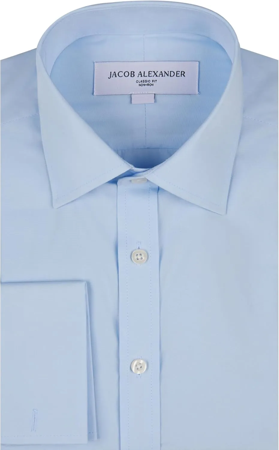 Jacob Alexander Men's Solid French Cuff Long Sleeve Button-Down Dress Shirt - Classic or Slim Fit - Business Casual