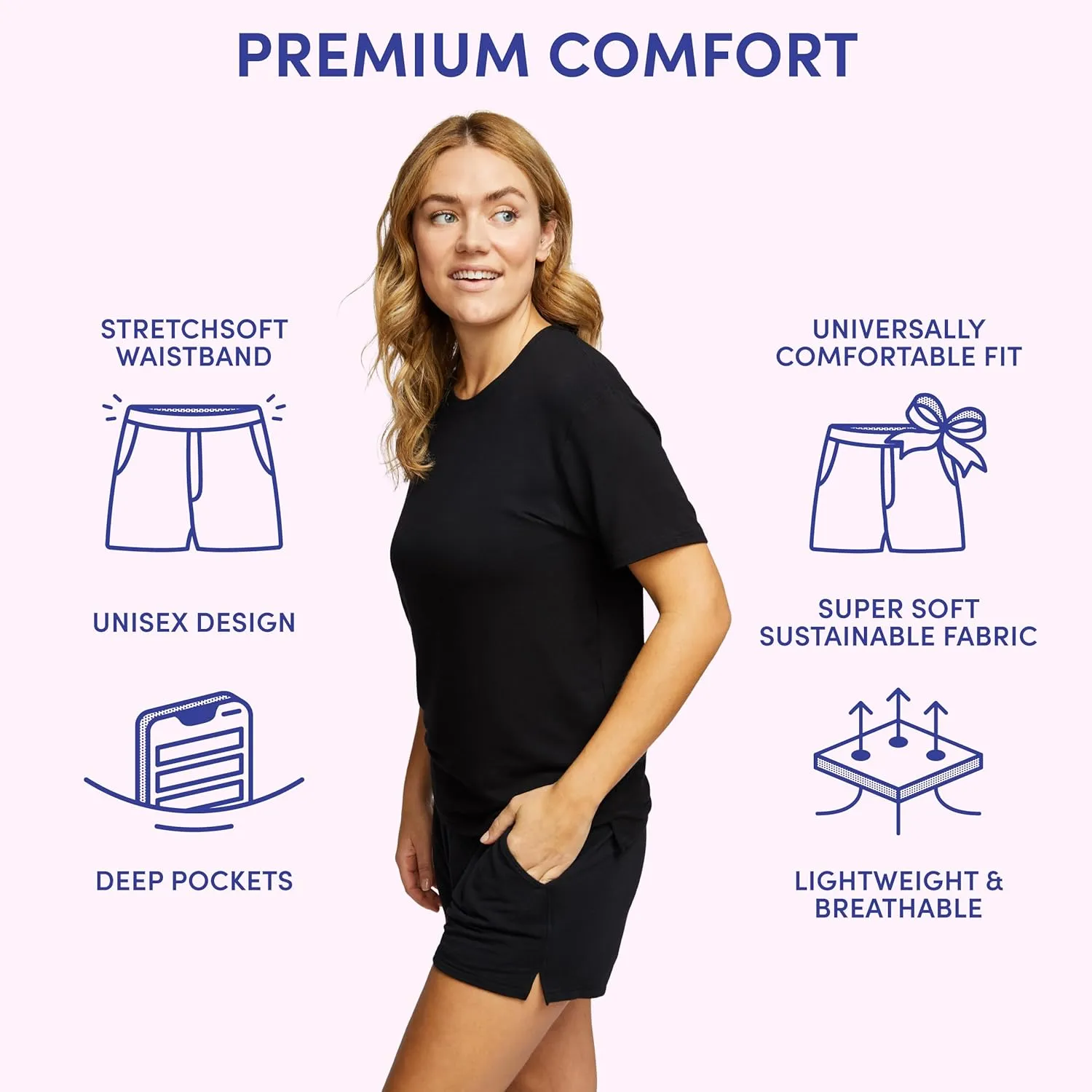 Jambys Boxers With Pockets | House Shorts Unisex Lounge and Sleep Shorts for Women and Men, Multi-Use Pajama Shorts
