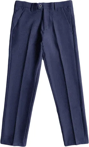JEShifangjiusu Men's Business Suit Pants Casual Pants Slim Fit Flex Flat Front Pant Stretch Tapered Chino Pants Trousers (37,Blue), Blue, 37