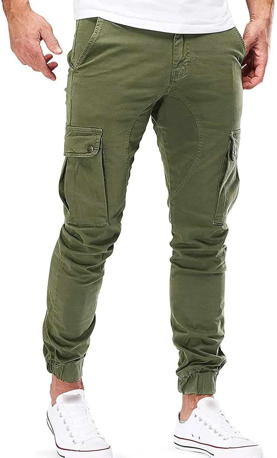 JEShifangjiusu Mens Fashion Cargo Pants Workout Athletic Joggers Sports Pants Casual Chino Running Trousers Sweatpants Pocket