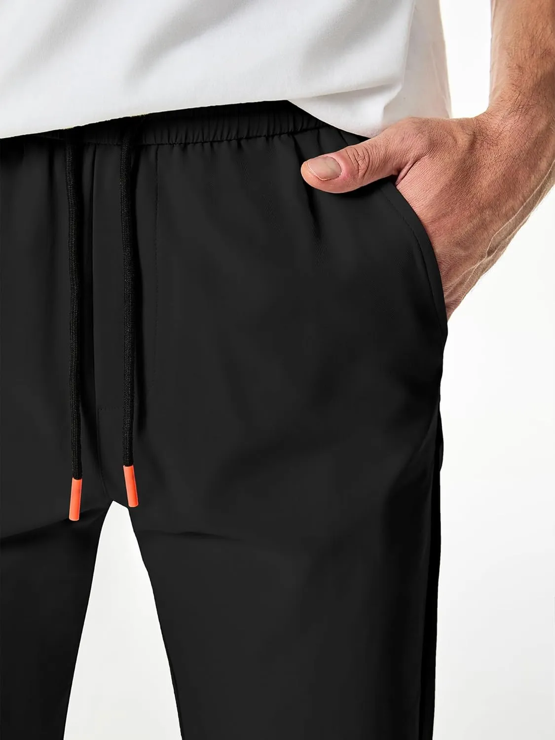 JMIERR Mens Joggers Casual Pants Stretch Elastic Waist Drawstring Tapered Pants with Pockets