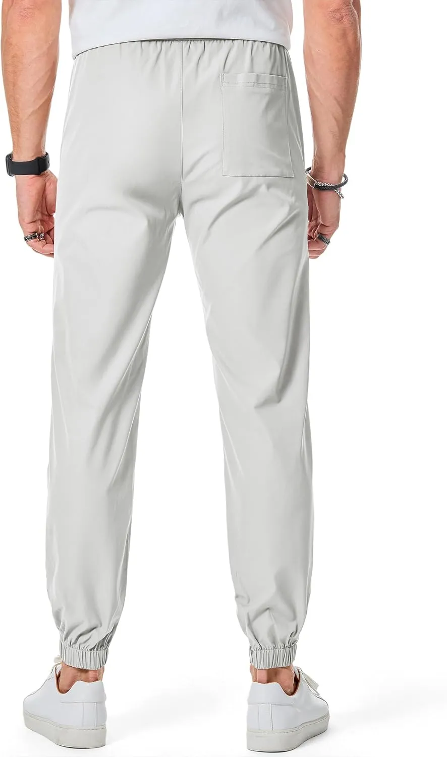 JMIERR Mens Joggers Casual Pants Stretch Elastic Waist Drawstring Tapered Pants with Pockets