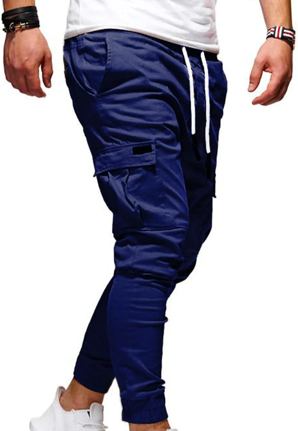 Joggers Trackpants for Men, Casual Solid Slim Fit Cargo Pant Novelty Going Out Hiking Trousers with Pokets