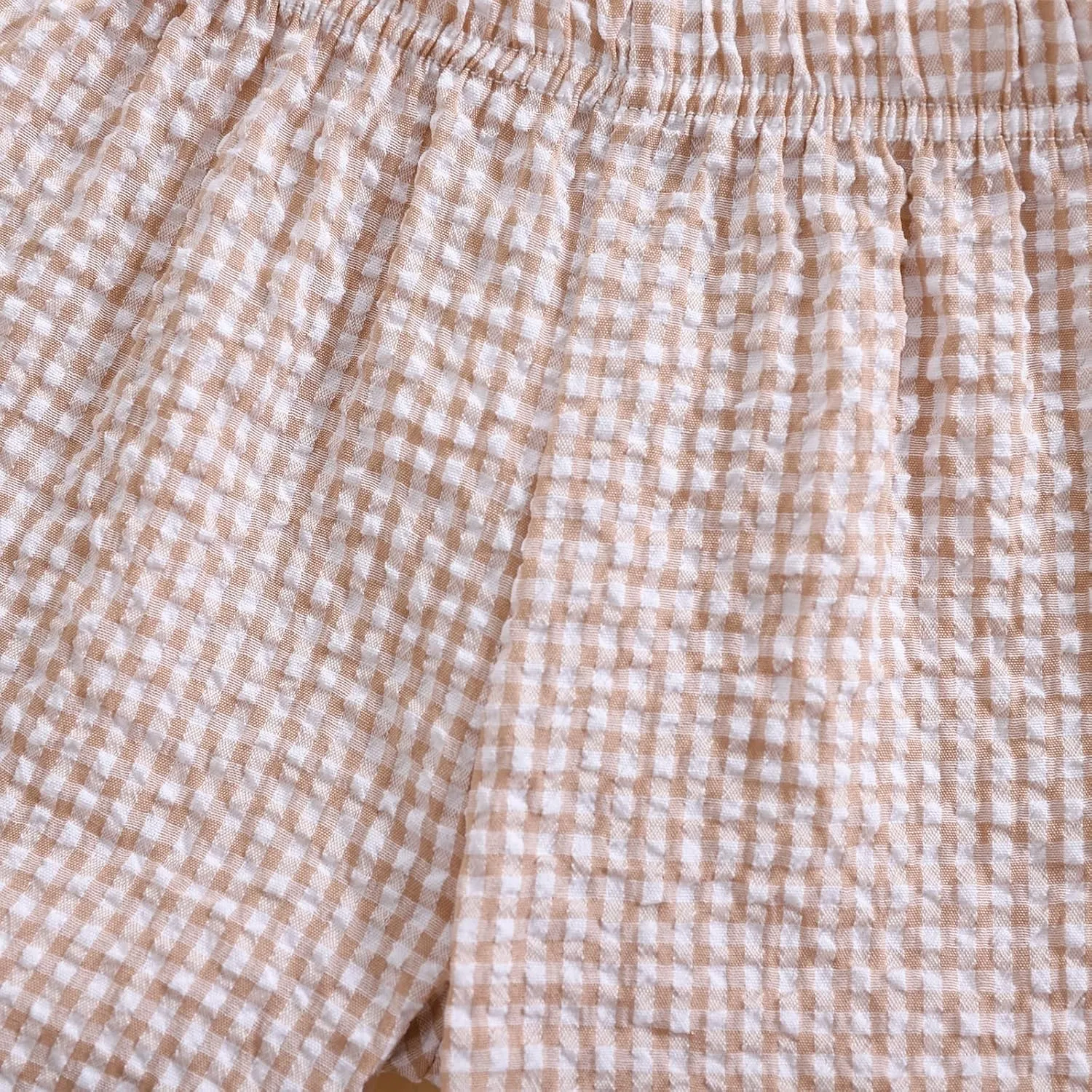 Karuedoo Toddler Baby Boy Girl Shorts Gingham Plaid/Seersucker Shorts Summer Casual Elastic Waist Shorts Pants Bottoms
