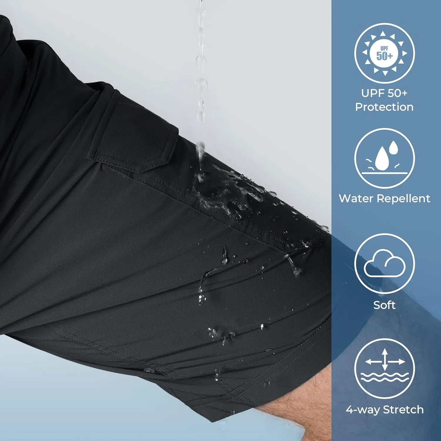 KastKing Men's Fishing Shorts, Hiking Shorts Quick Dry Comfortable UPF 50 , 7 Pockets, Shorts for Men, 10.5" Inseam