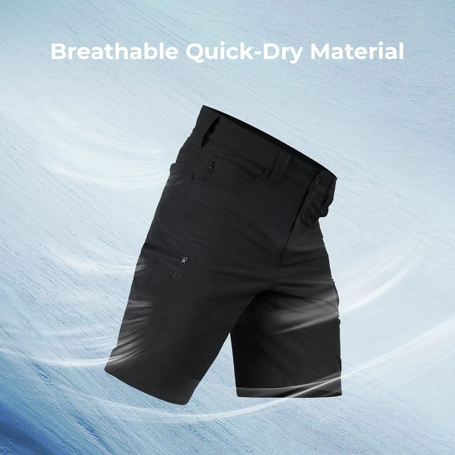 KastKing Men's Fishing Shorts, Hiking Shorts Quick Dry Comfortable UPF 50 , 7 Pockets, Shorts for Men, 10.5" Inseam