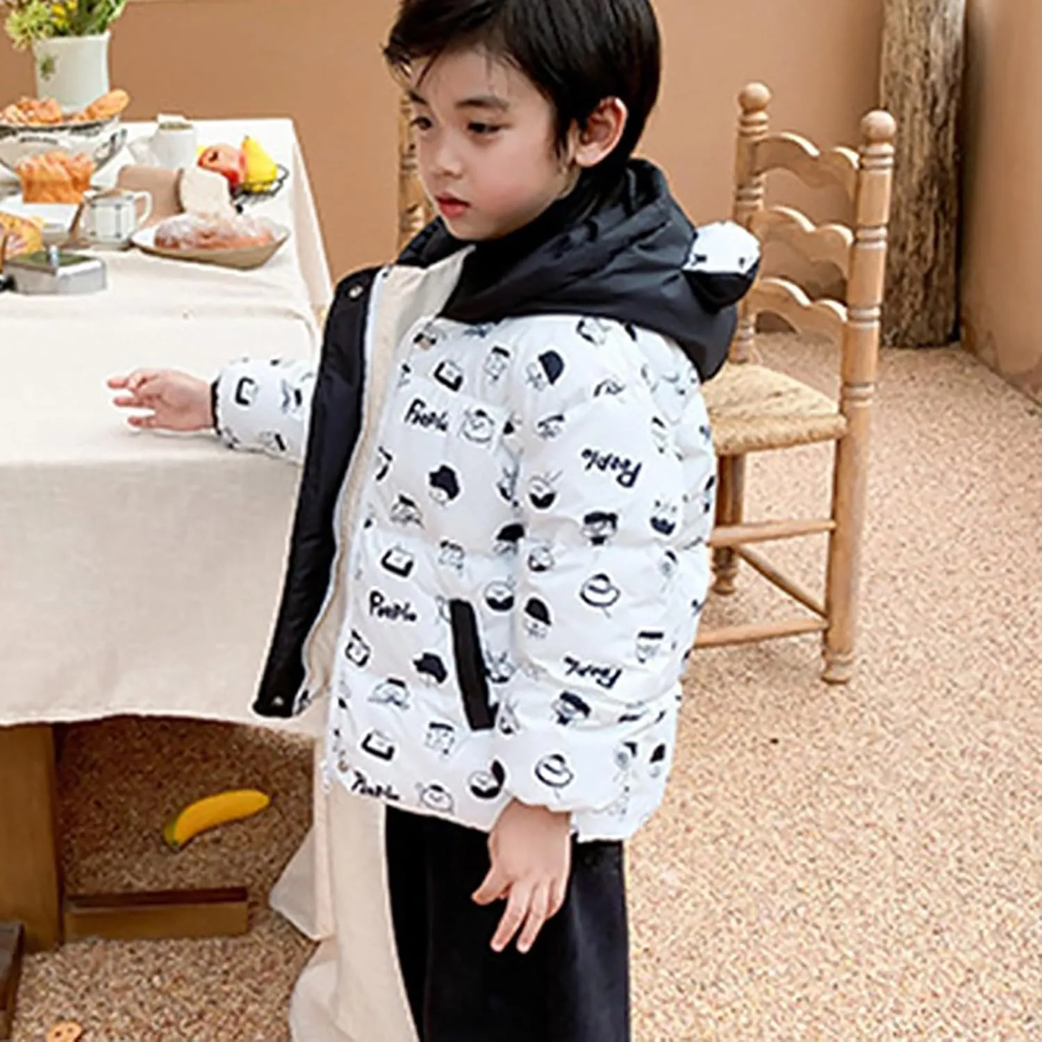 Kids Toddler Baby Girls Boys Winter Warm Thick Solid Cotton Long Sleeve Padded Jacket Coat Clothes Jacket for Youth Boys
