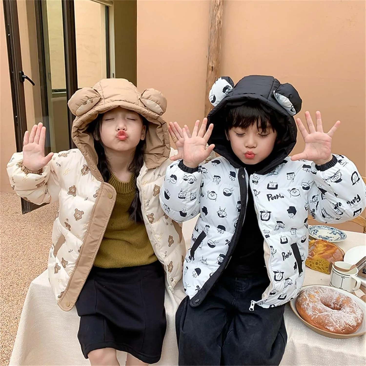 Kids Toddler Baby Girls Boys Winter Warm Thick Solid Cotton Long Sleeve Padded Jacket Coat Clothes Jacket for Youth Boys