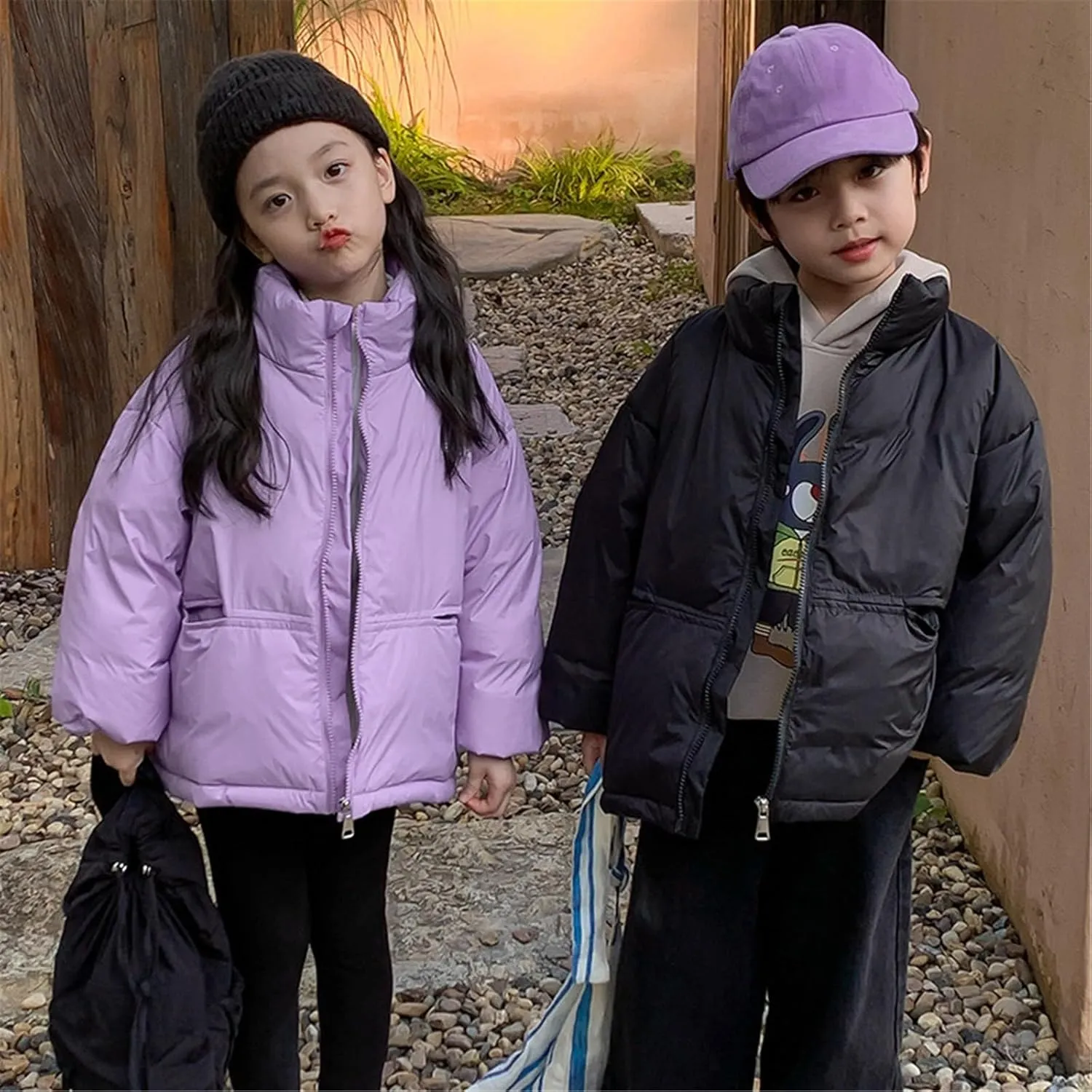Kids Toddler Baby Girls Boys Winter Warm Thick Solid Cotton Long Sleeve Padded Jacket Coat Swallowtail Jacket