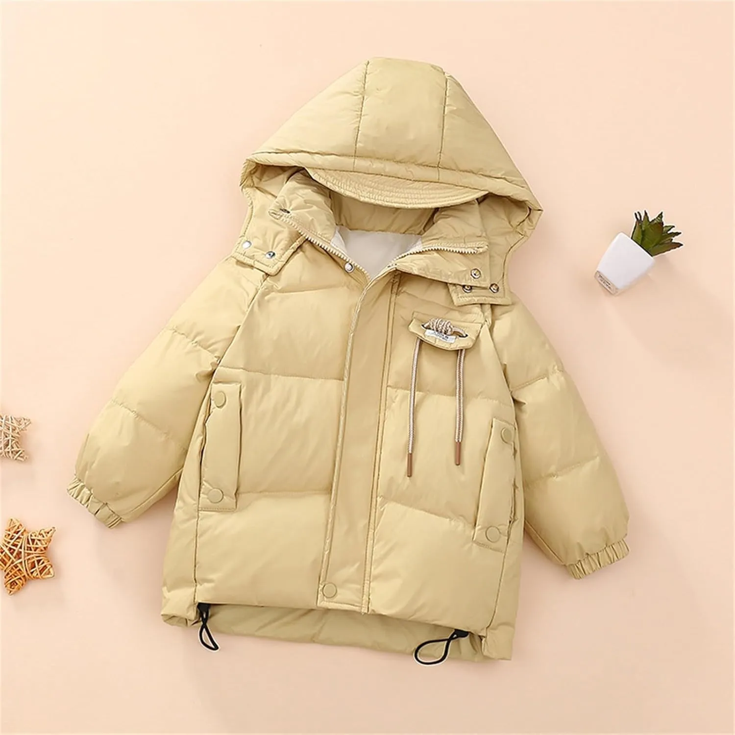 Kids Toddler Baby Girls Boys Winter Warm Thick Solid Cotton Long Sleeve Padded Jacket Coat Winter Coat Boys 18 Months